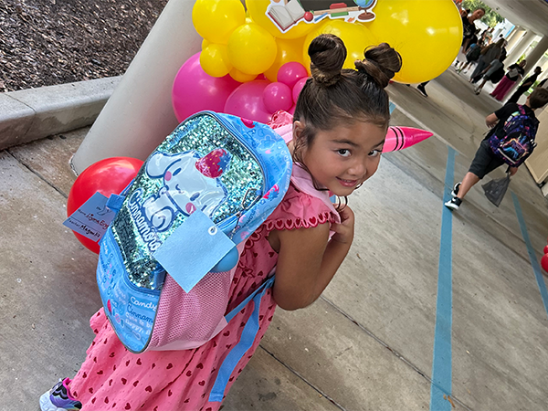 Students on the first day of school.